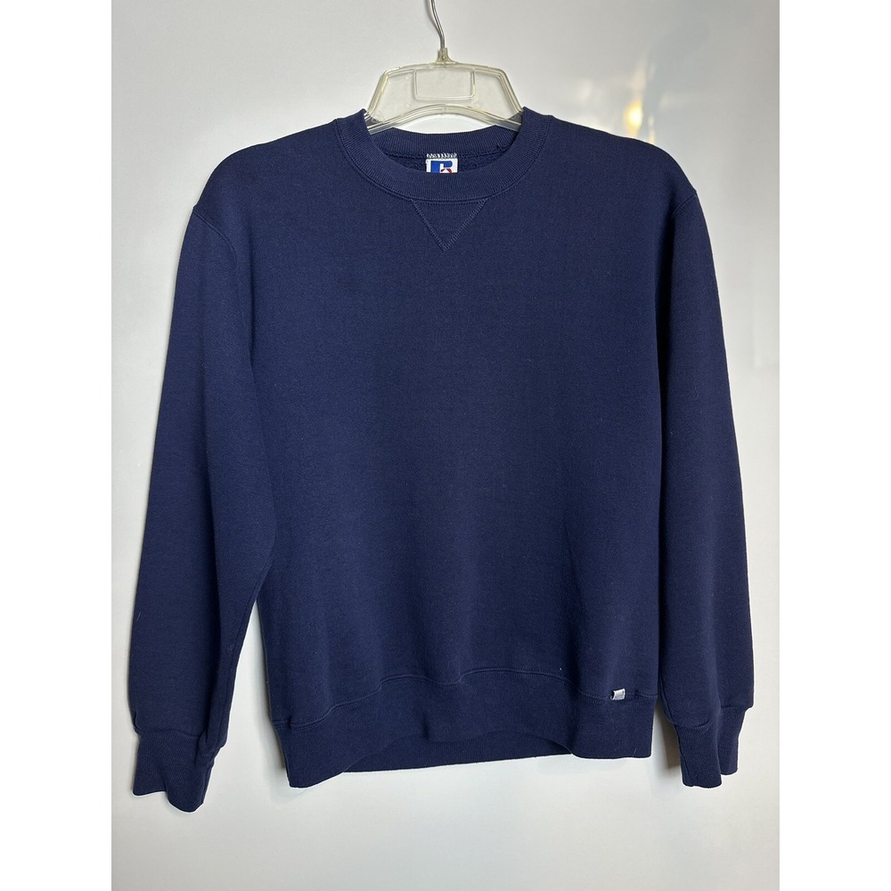 Vintage 90s Russell Athletic Blank Pullover Sweatshirt Hoodie Size M Made Usa